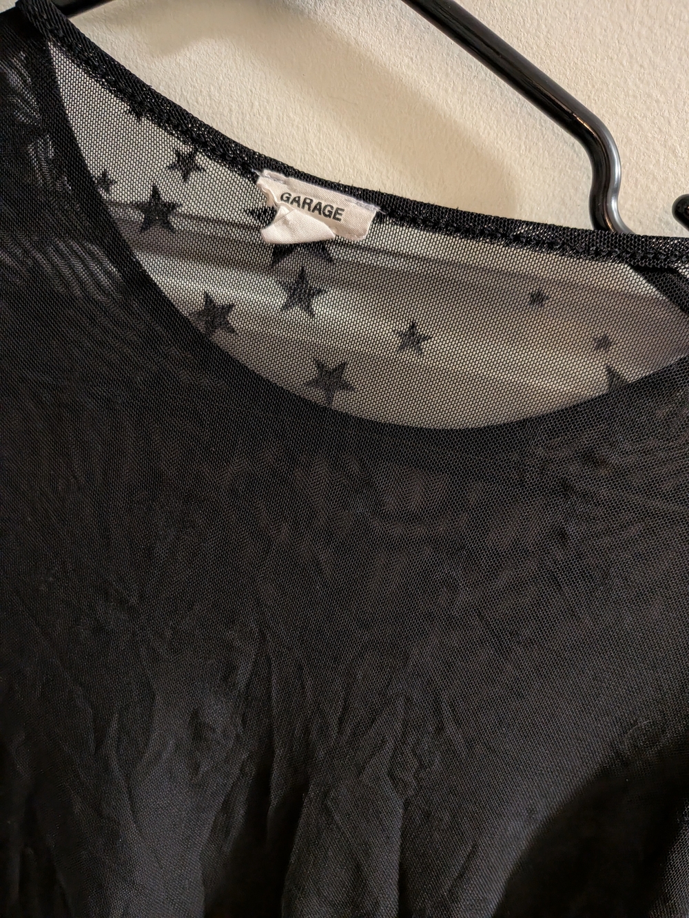 Garage Black Star Sheer Mesh Top